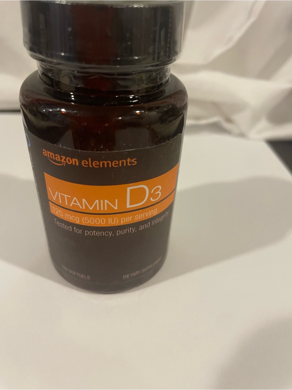 Amazon Elements Vitamin D3 Supplement - Orange Label